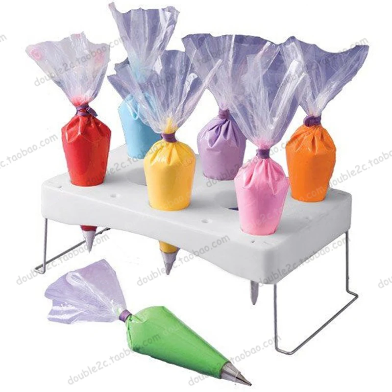 1 pc Cake Piping Bag Tray Stand Plastic Pastry Bag Stand Rack Cake Decorating Icing Piping Bag