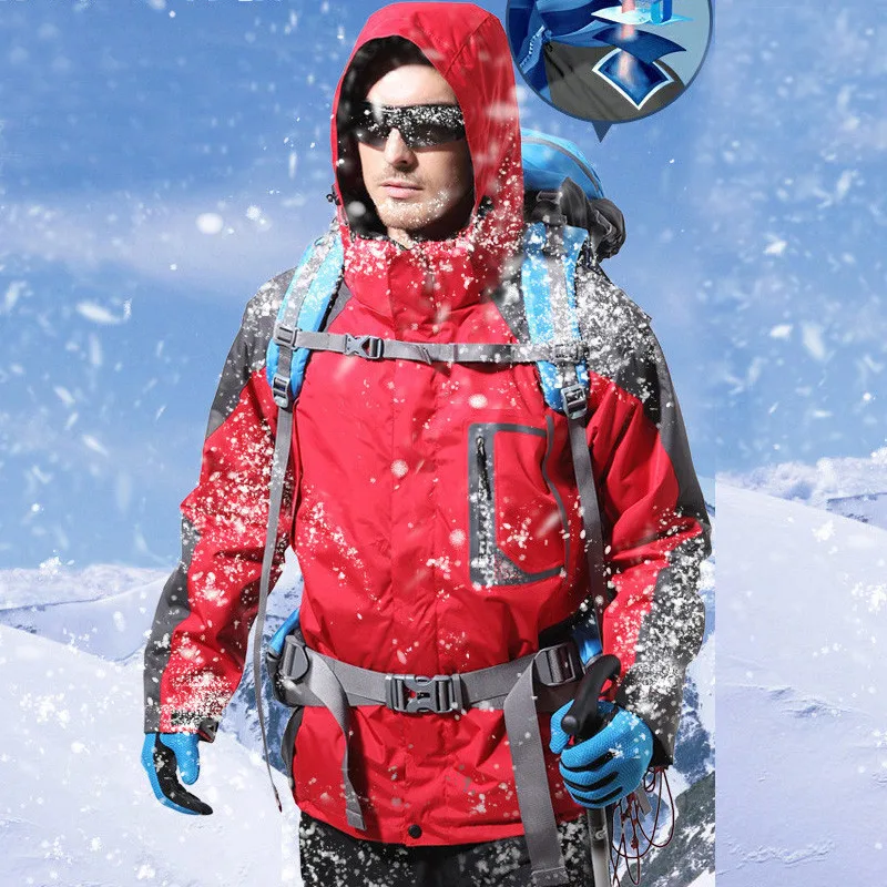 Grizzilla بدلة تزلج 2017 الرجال للماء رشاقته الدافئة الثلوج ملابس الشتاء التزلج الجبلية 3 في 1 سترات صوفية و السراويل