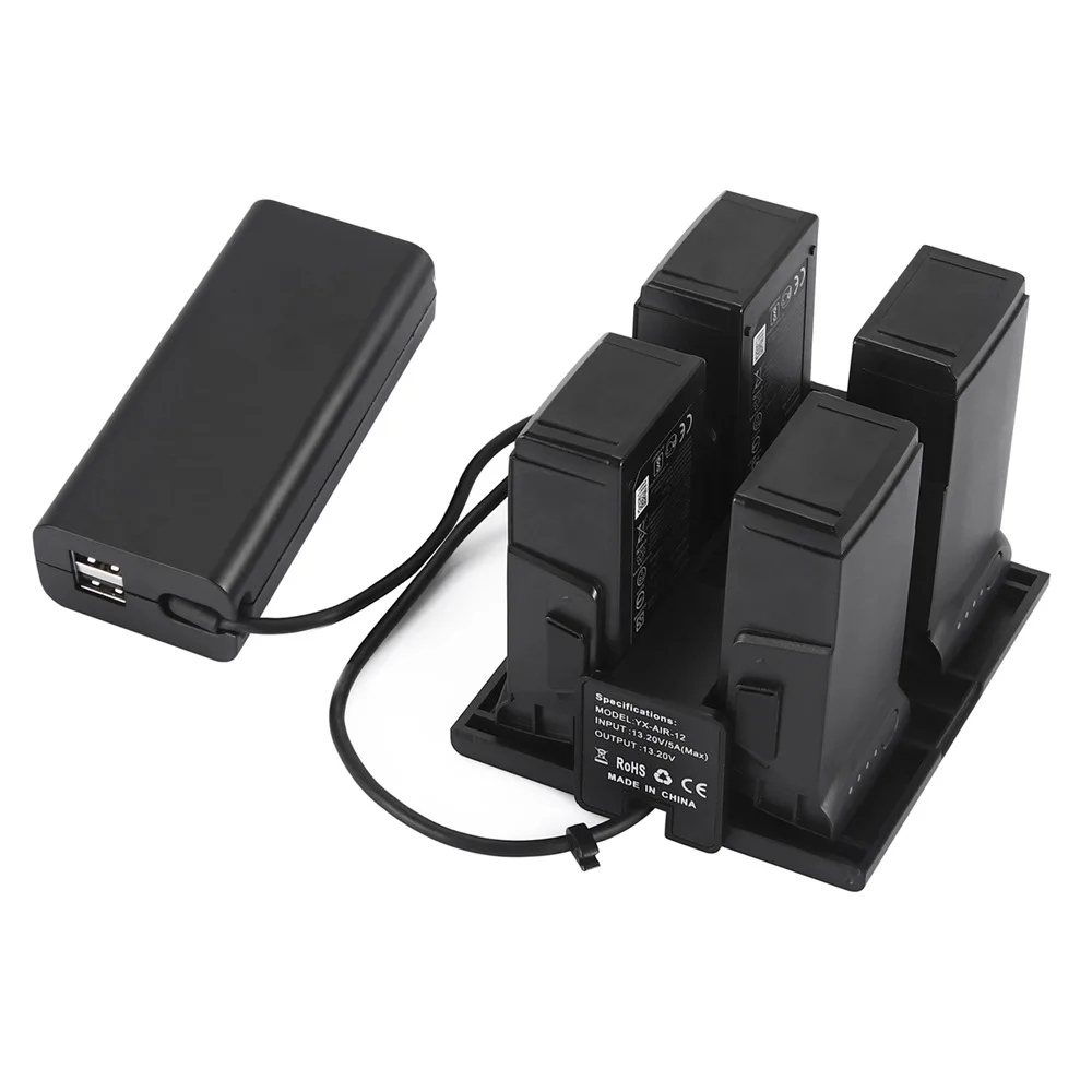 4 в 1 портативный беспилотный аккумулятор зарядное устройство для DJI Mavic Air конвертер батарея зарядка концентратор Смарт зарядное устройство цифровой светодиодный экран