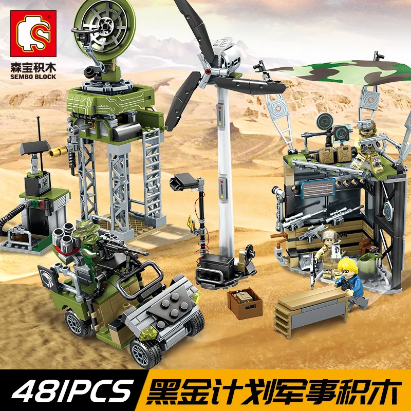 

481PCS 11701Black Gold Military defence Soldiers Army Building Block Brick Toy DIY Mini Brick Figures Compatible Free Shipping