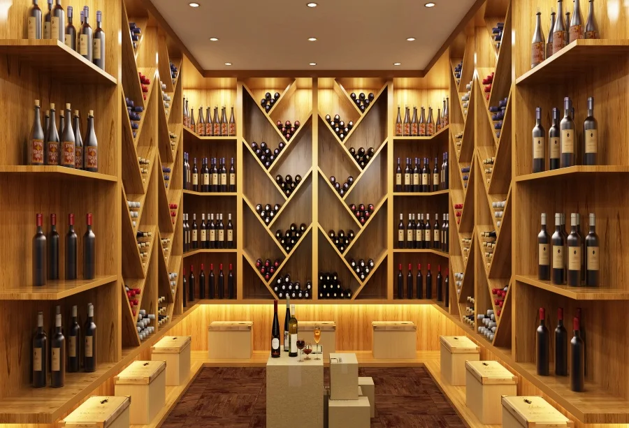 

Laeacco Modern Wine Cellar Wooden Shelf Celebration Cheer Scenic Photographic Backgrounds Photography Backdrops For Photo Studio