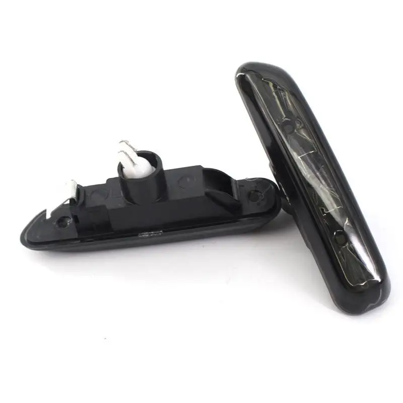 

2 Pcs Clear Lens LED Side Marker Car Lights For B M W 3 Series E46 4 Door 1999-2001(without light bulb)Black
