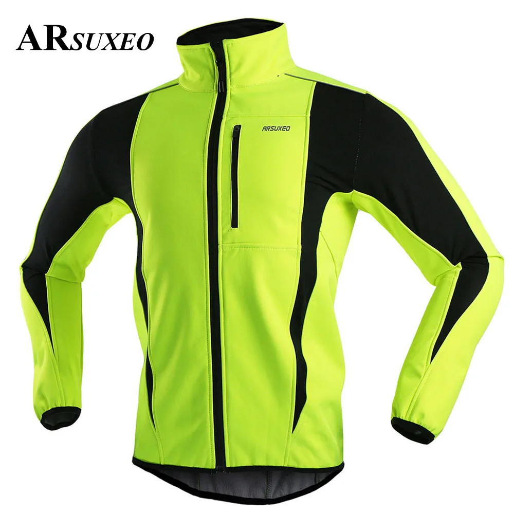 

ARSUXEO Thermal Cycling Jacket Winter Warm Up Road Bicycle Clothing Windproof Waterproof Soft shell Coat MTB Riding Bike Jersey