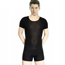 

SPEERISE Men Basic Unitard Adult Ballet Short Sleeve Scoop Neck Stretch Unitards Unisex Gymnastics Bodysuit Free Shipping