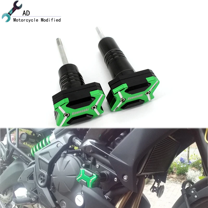 Black Motorcycle Crash Pad Frame Slider Protector For Kawasaki Versys 650 2015 2016 2017 2018