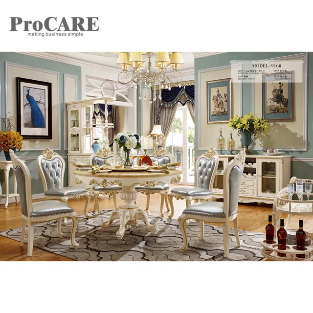 Cheap Foshan comfortable italian design antique gold dining room set - 916 Cheap Foshan comfortable italian design antique gold dining room set - 916