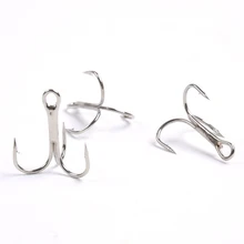 3 шт.(серебро 100 шт. 6# Рыболовный крючок из высокоуглеродистой стали тройные Крючки рыболовные снасти