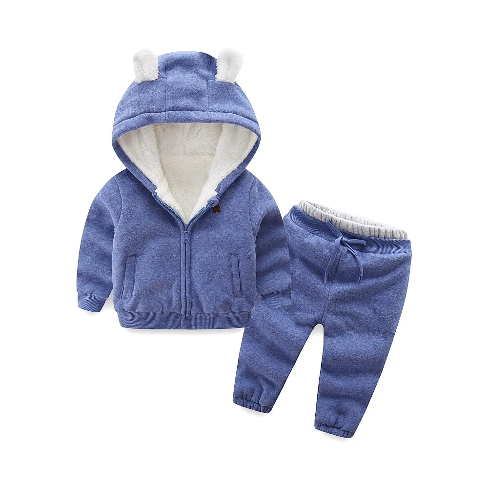

BibiCola winter boys girls clothes set kids's sets hoodies t-shirt+pants 2pcs cotton plus velvet suits children brand tracksuit