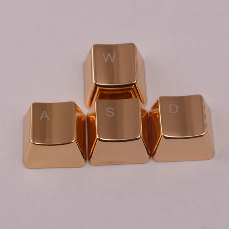 Wholesale Golden Metal Keycaps WASD Keyset Key Caps For Cherry MX