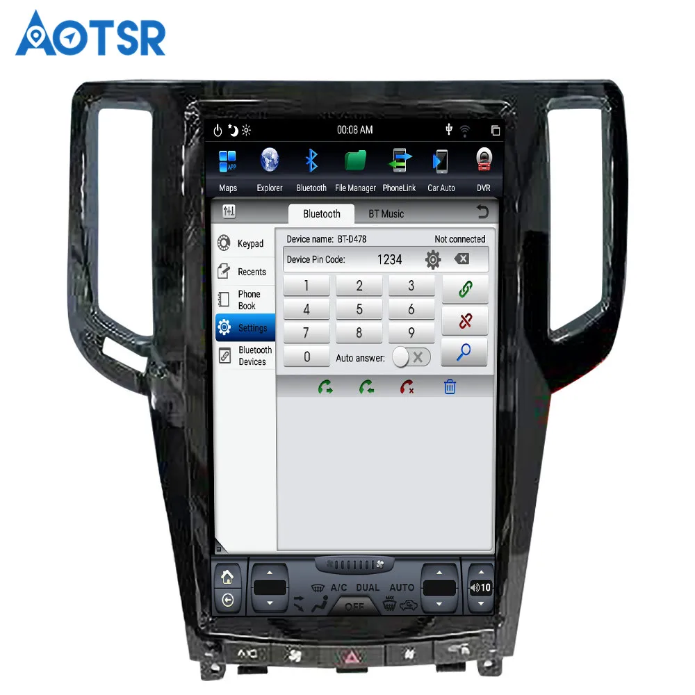 Top Android8.1 4+64GB 13.6 inch Car No DVD Player GPS Navigation For Infiniti G37 G35 G25 G25 G37S headunit multimedia tape recorder 5
