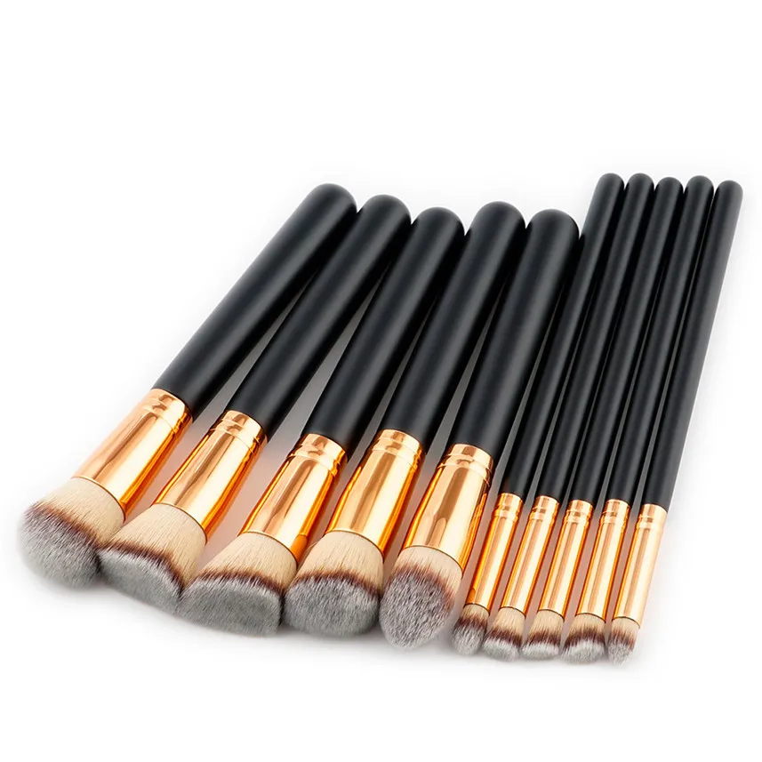 

Used for eyebrows eyelashes eyes and cheeks makeup 10PCS/1Set Cosmetic Makeup Brush Brushes Set Foundation Powder Eyeshadow 0211