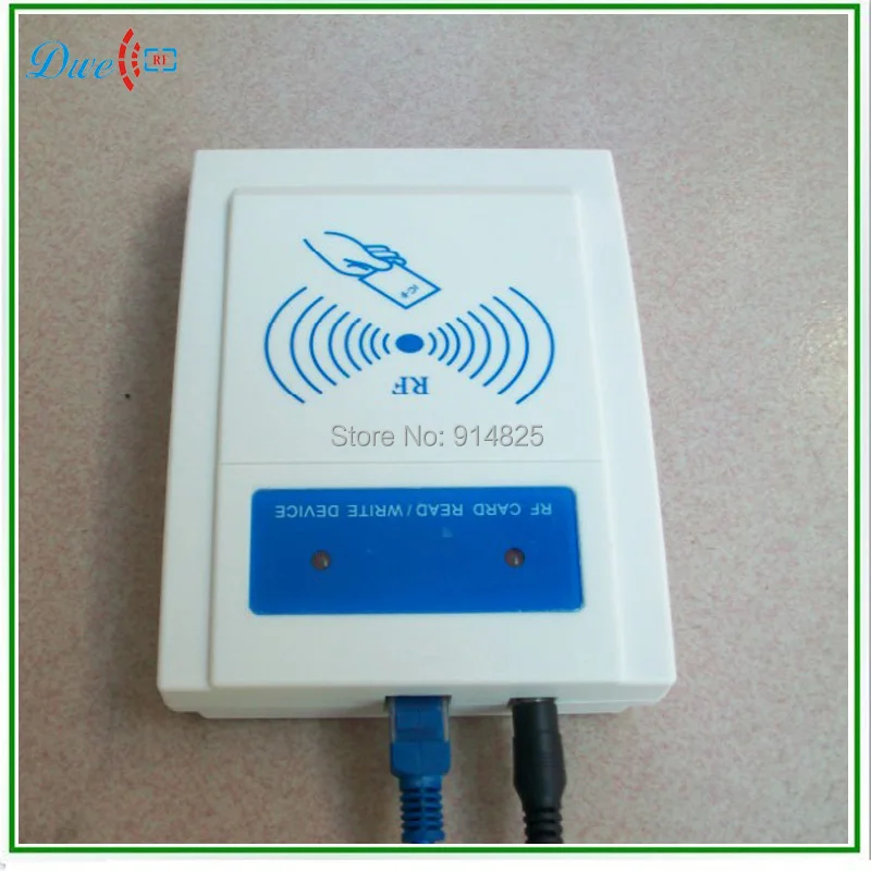 

DWE CC RF wholesale 13.56Mhz MF TCP/IP RJ45 network rfid access control reader 5V DC supports LAN,WAN,MAN