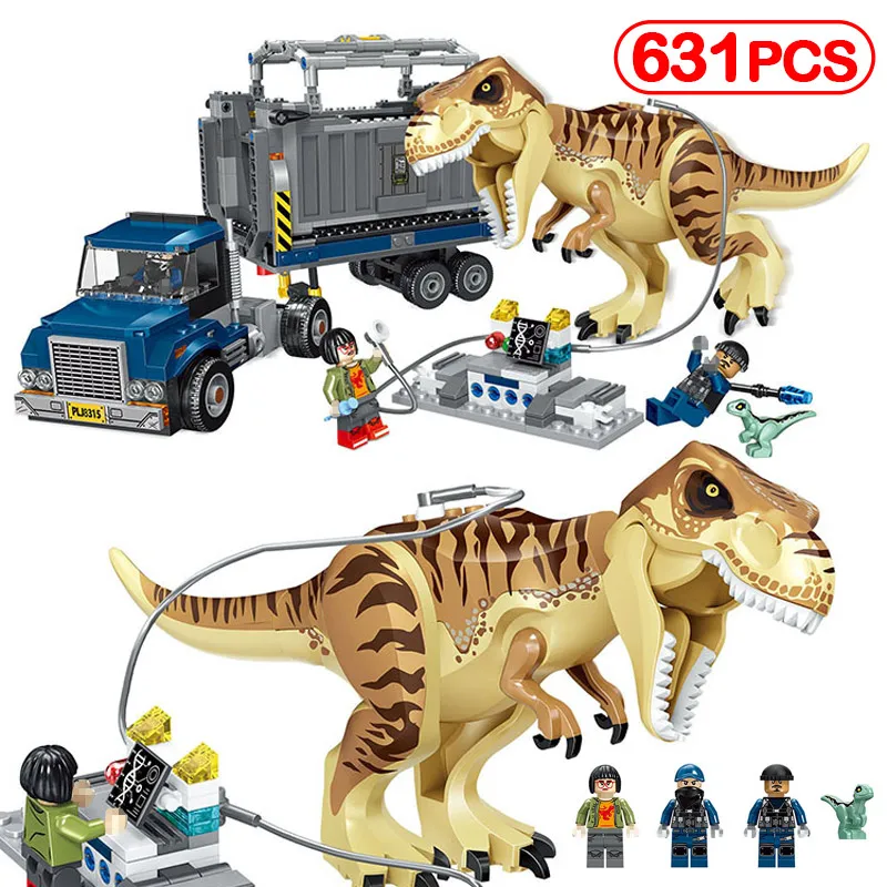 Legoinglys 631Pcs Jurassic Dinosaur World Model Tyrannosaurs Rex Transport Vehicle Building Blocks Figures Toys For Kids Gifts Legoinglys 631Pcs Jurassic Dinosaur World Model Tyrannosaurs Rex Transport Vehicle Building Blocks Figures Toys For Kids Gifts