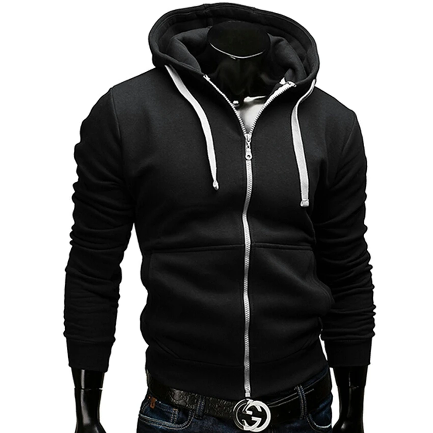 Men Zipper Hoodie Casual Slim Hoodie High Quality Sports Hoodie Fashion