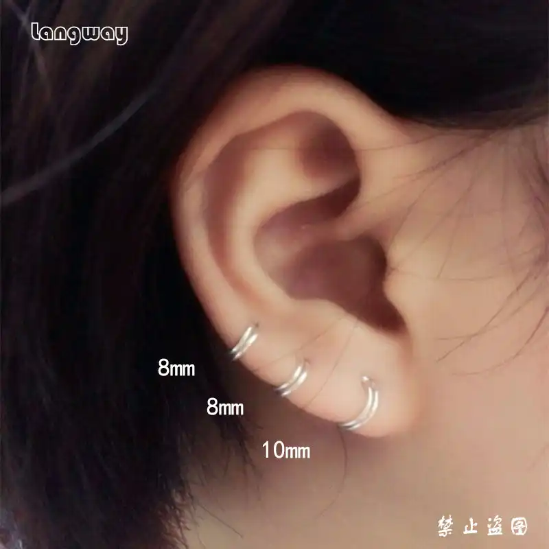 999 Стерлинговое Серебро 925 Простые Спиральные серьги-кольца с ушками, пряжка, Мини Малая обмотка, спиральное кольцо серьги круг серьги