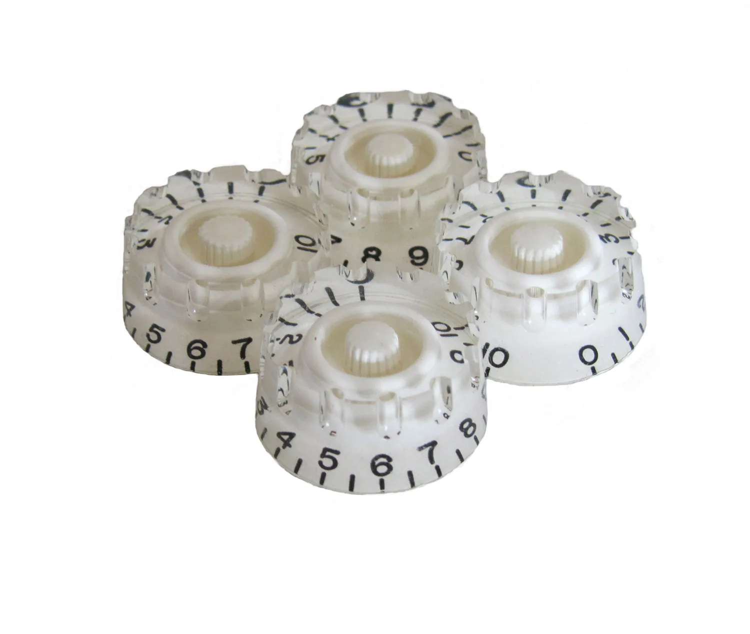 4x White LP Guitar Knurled Control Knobs Speed Metric Knob Fits LPin