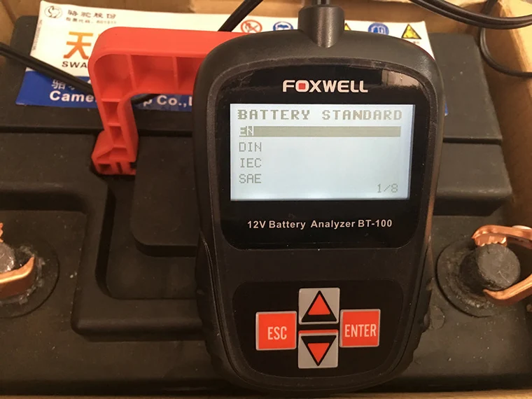 FOXWELL BT100 PRO 6 в 12 В автомобильный аккумулятор тест er для затопленного AGM гель 100 до 1100 CCA 200 AH Тест 6 в 12 Вольт Автомобильный анализатор