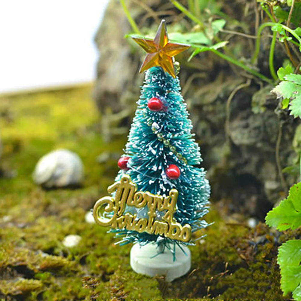 Миниатюрные Искусственные Рождественские елки, маленькие сосны, вечерние украшения, статуэтки, миниатюры, сделай сам, украшения для дома, ремесла, подарок 3*6,5 см