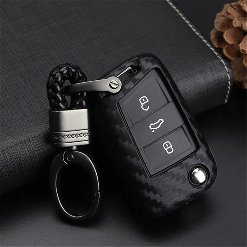 Peacekey карбоновый чехол для ключей автомобиля, сумка для VW Golf 7 MK7 Skoda Octavia A7, брелок для ключей Polo