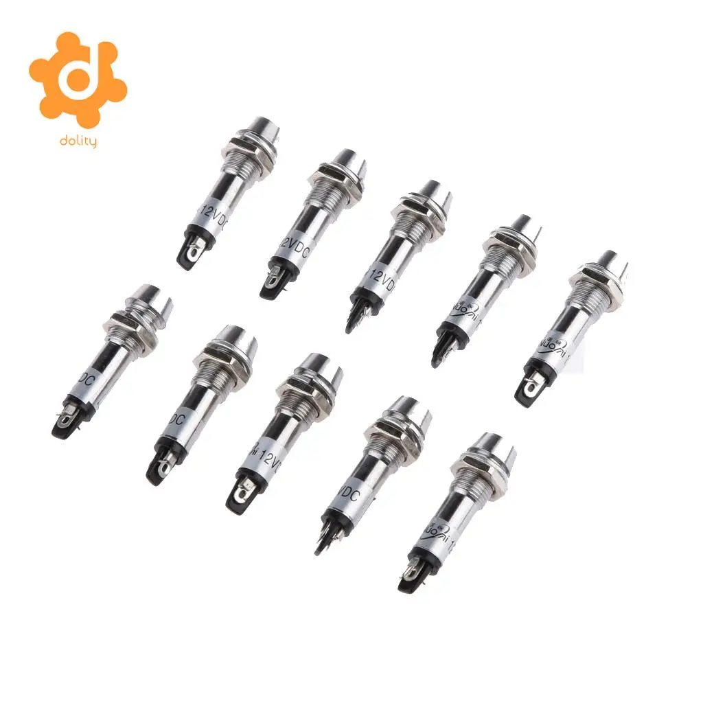 20Pcs 12V DC 8mm Power Indicator Signal Light XD8-1 Led Light Bulb Red+Green