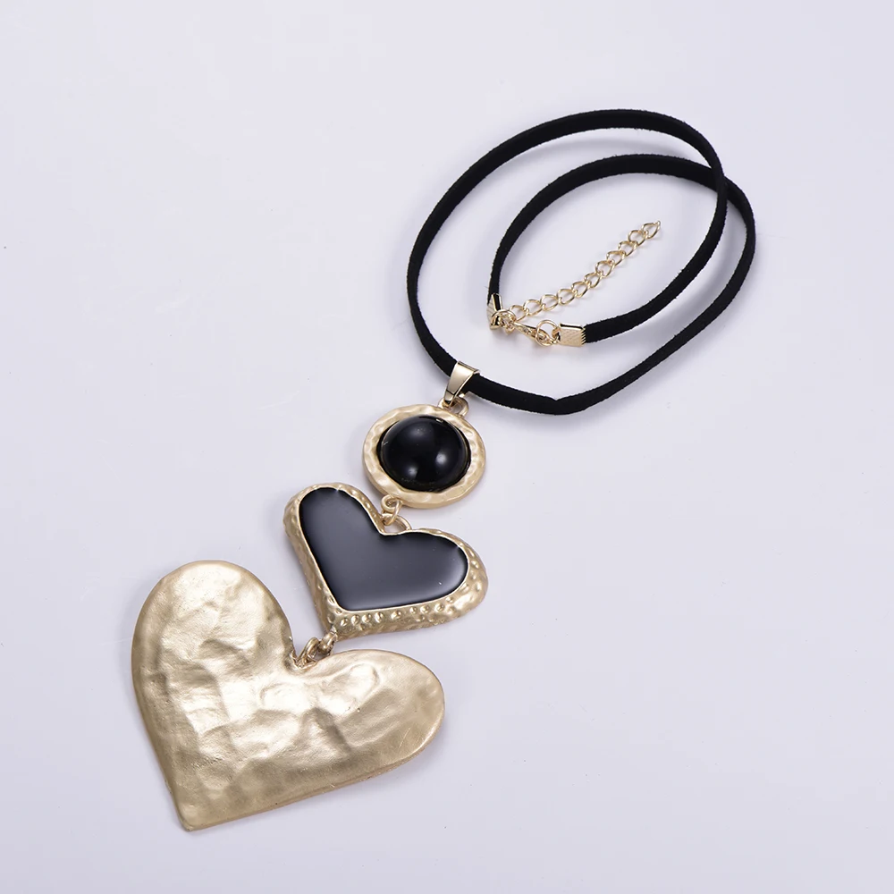 Love heart кулон ожерелья для женщин большой панк готический уникальная личность