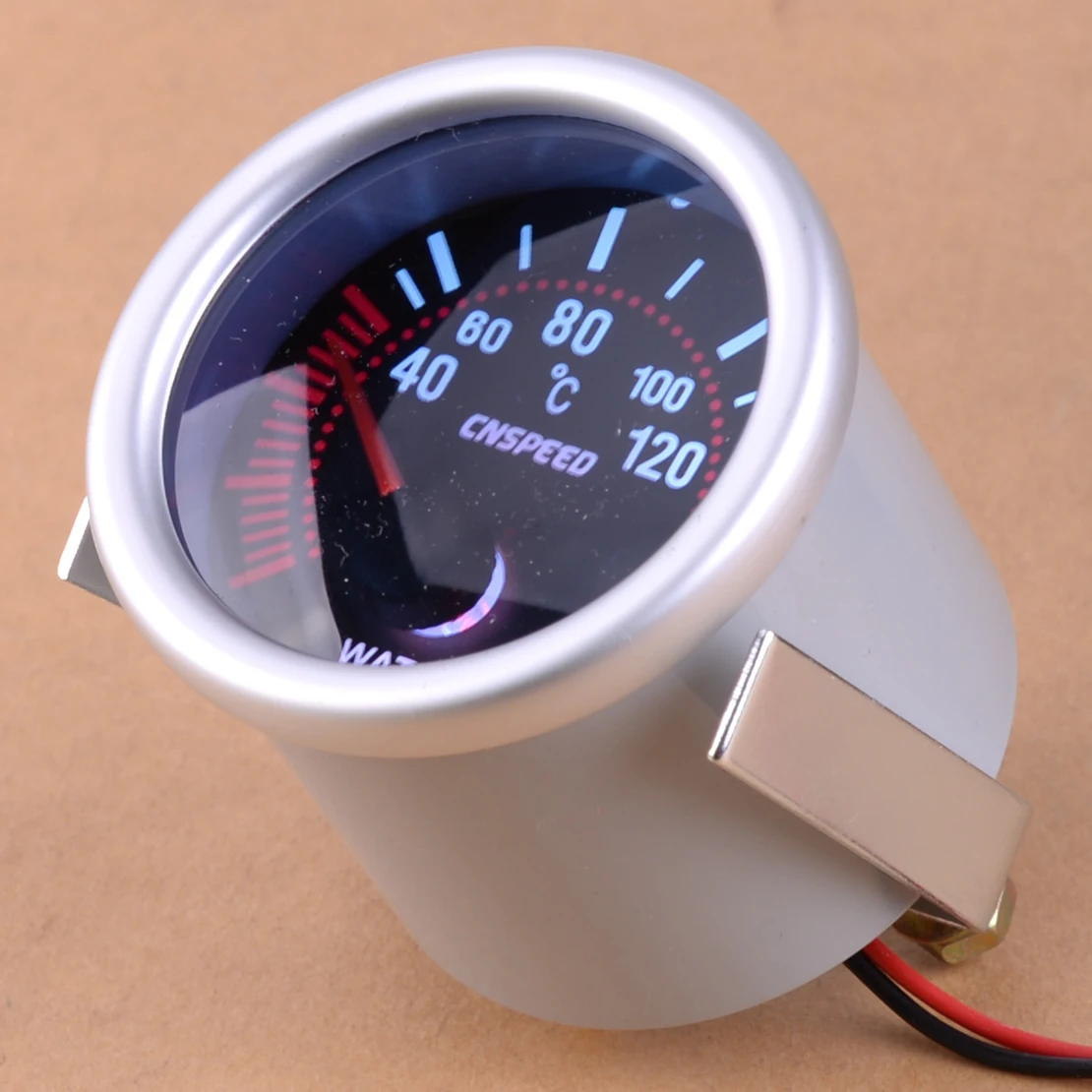 

DWCX Grey Car Round 2" 52mm Water Temp Temperature Gauge LED Indicator Pointer Meter 40~120 Degrees Celsius Fit For 12V Vehicles