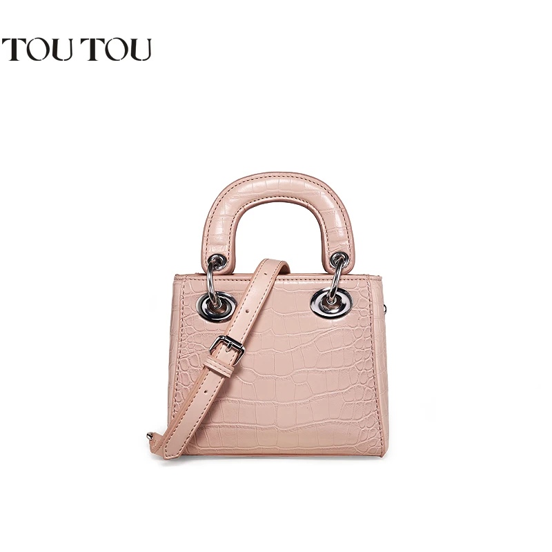 

MOOD a simple and versatile new textured alligator print mini Diana bag for summer 2019 for women free shipping