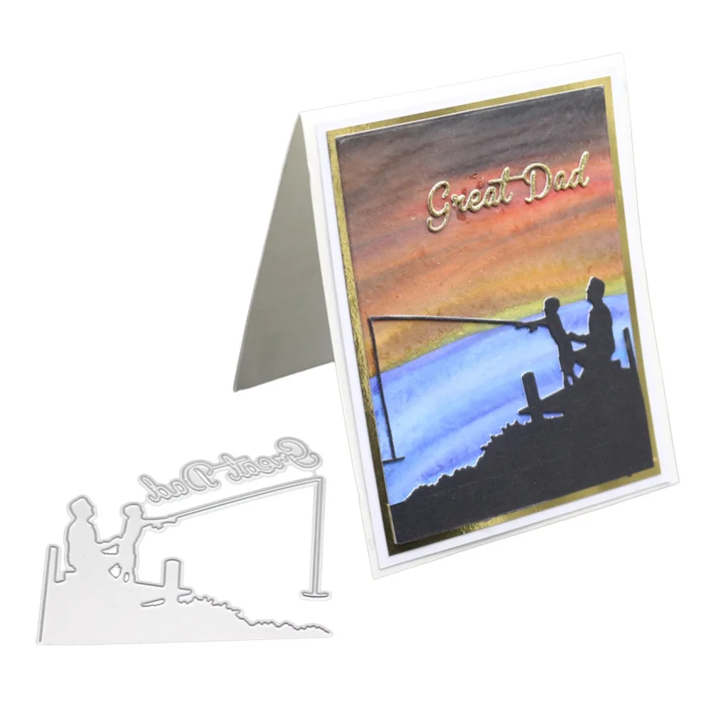 

Metal Cutting Dies Creative Fishing boy Stencils for DIY Scrapbooking Stamp/photo album Decorative Embossing DIY Paper Cards