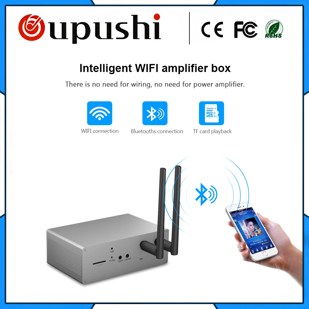 MUZO Интеллектуальный Wifi усилитель коробка модуль без необходимости подключения
