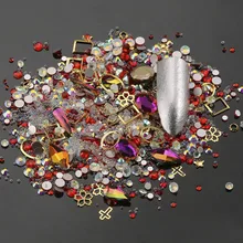Mixed Styles Nail Colorful Glitter Rhinestones jewelry Charms Gems Metal Shell Flake Rivet DIY 3D Flat Back Nail Art Decorations