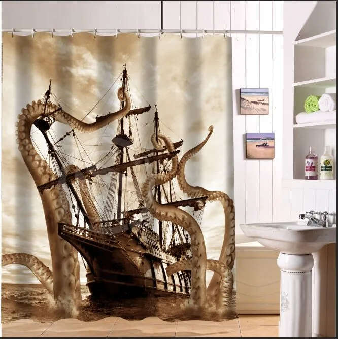 Ship Bathroom Decor My Web Value Pirate Ship Bathroom Decor Custom Fashion Por Corsair Octopus Shower Curtain 60