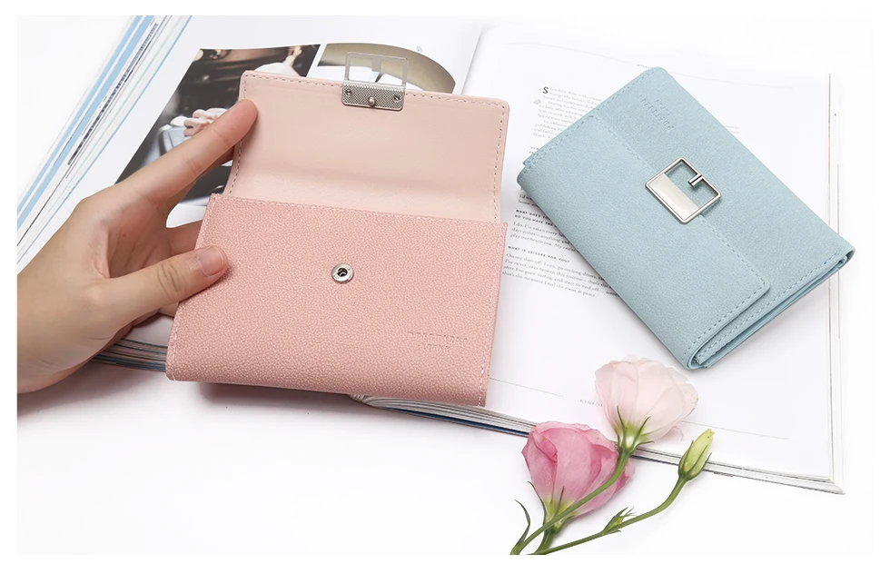 Fashion Women's Wallet Leather Female Coin Purse Short Ladies Change Purse Card Holders Luxury Brand Women Hasp Purse Money