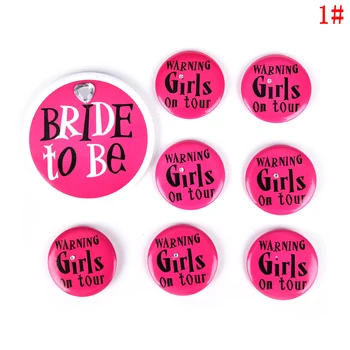 

8 PCS/set Funny badge set Girls on tour Bag Parts Accessories Rose/Black Color