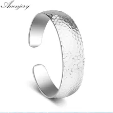 ANENJERY 925 en argent Sterling motif anénergétique large manchette Bracelets & Bracelets pour les femmes pulseras S-B65