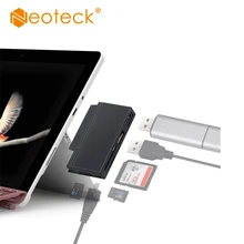 Neoteck USB C концентратор адаптер type-C Combo Dock 3-слот для кард-ридера USB 3,0 многопортовый концентратор данных для клавиатуры microsoft Surface Go