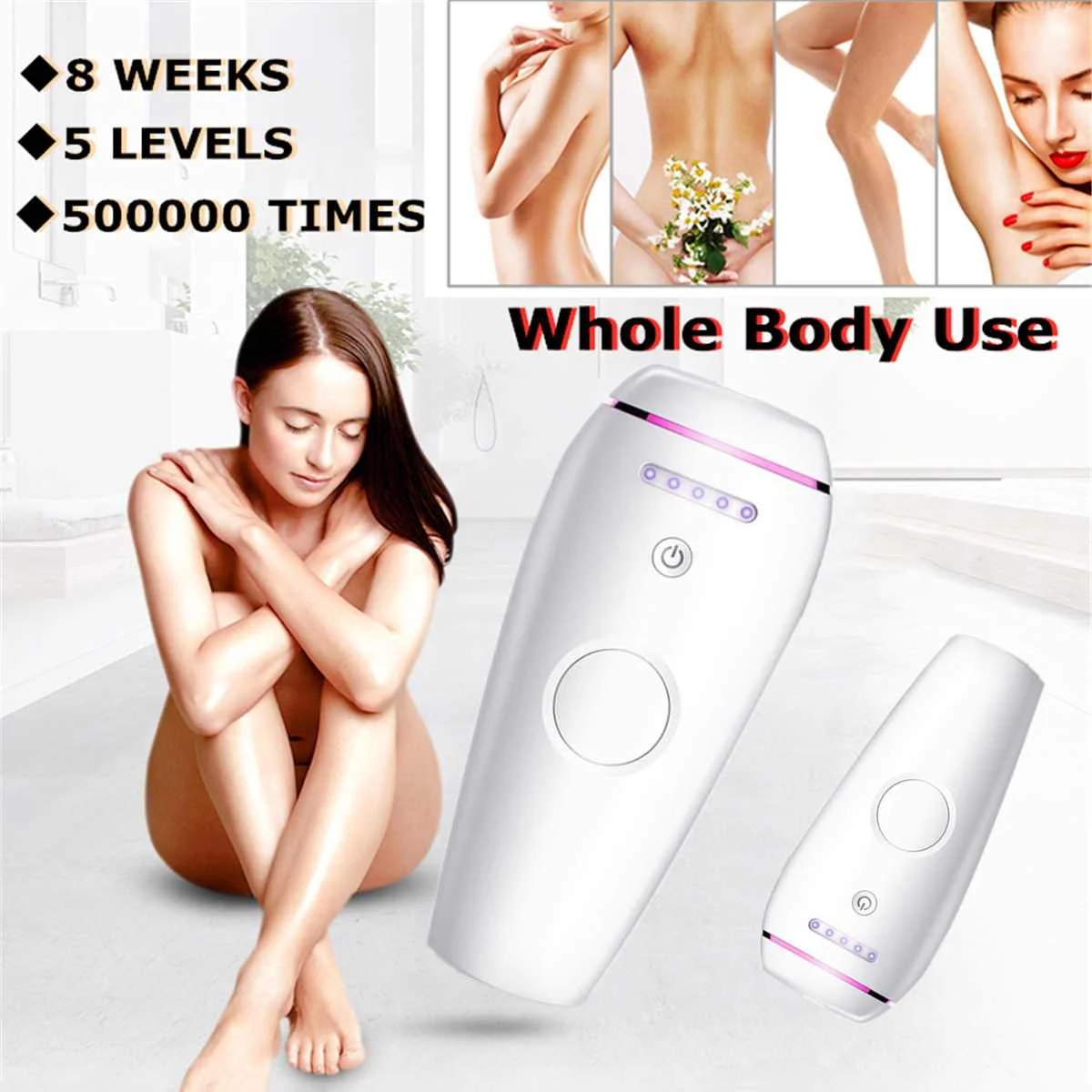 

500000 Flashes Laser Depilator IPL Epilator Permanent Hair Removal Touch Body Leg Bikini Trimmer Photoepilator For Women