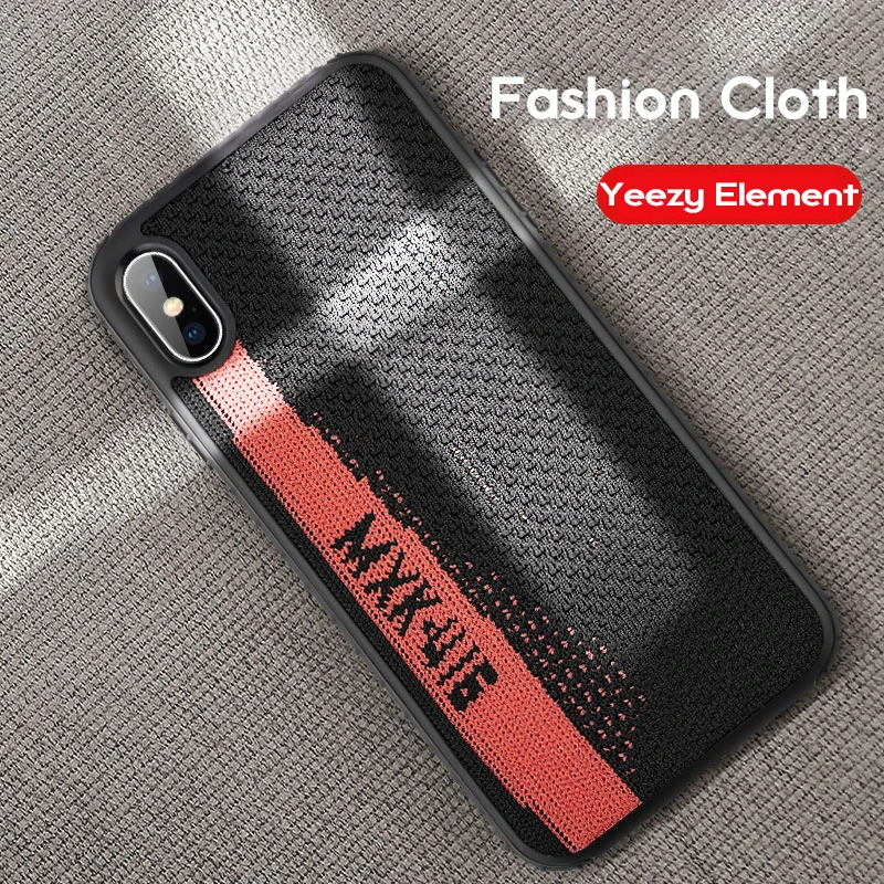 

2019 New Design Cloth Back Cover For iPhone 7 8 Plus Soft Silicone Shoes Element Shockproof Case For iPhone X xs XS MAX XR Coque