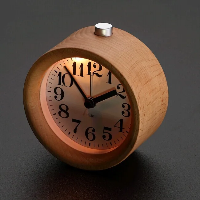 Wood alarm clock muji luminous mute alarm clock bedside alarm clock