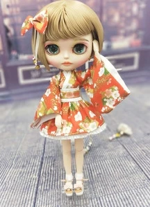 1 Набор = 4 шт. новая одежда модное японское кимоно с резинкой для волос кукол Blyth