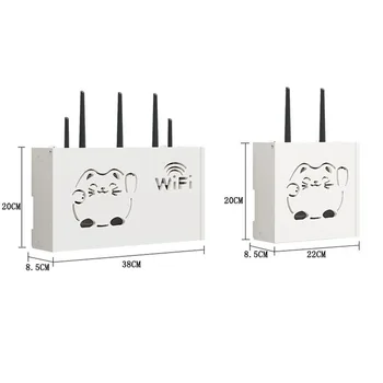 

Wireless Wifi Router Storage Box PVC panel Shelf Wall Hanging Plug Board Bracket Cable Storage Organizer Home Decor 3 Sizes