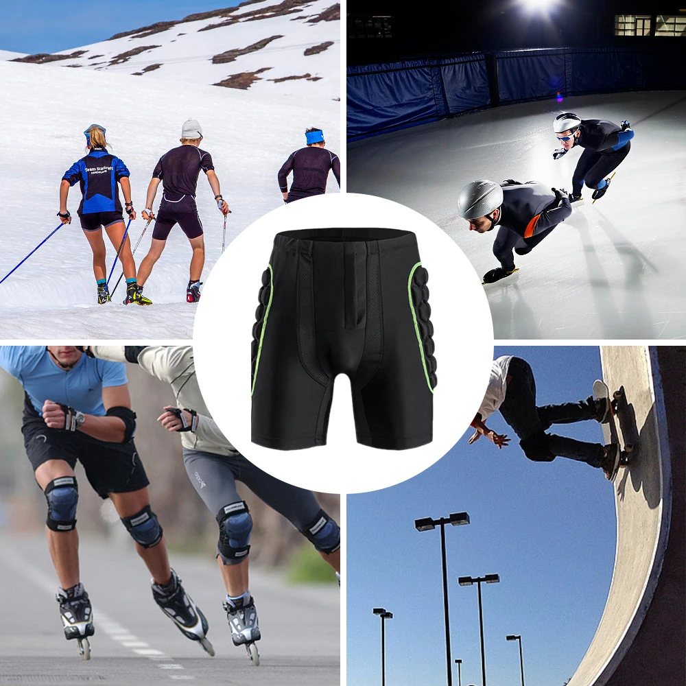 Мужские шорты для катания на лыжах с защитой от ягодиц, спортивные шорты с подкладкой, Защитные шорты для катания на сноуборде, катании на коньках, верховой езды