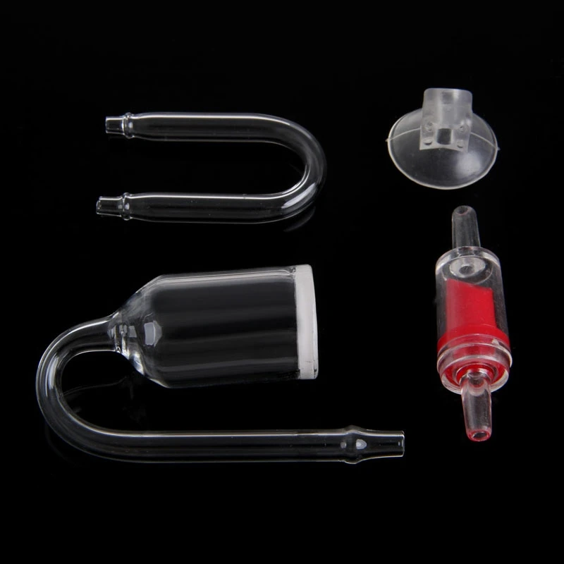 

Fish Tank Aquarium CO2 Diffuser Check Valve U Shape Glass Tube Suction Cup Kit