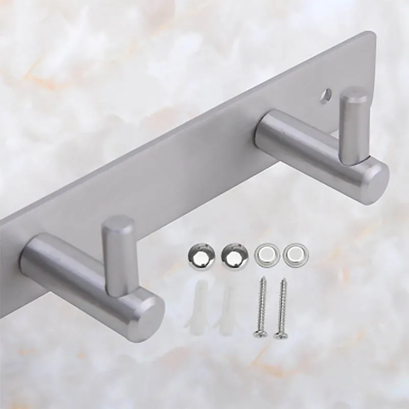3-7 Stainless Steel Bathroom Kitchen Hanger Organizer Towel Holder Rack Wall Hooks Door Clothes Hanger Bedroom Mount Hook