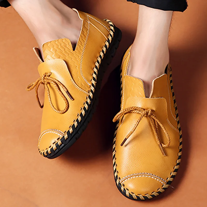 

Men's shoes sewing slip-on designer mens genuine leather casual shoes comfortable hard-wearing driving shoes autumn