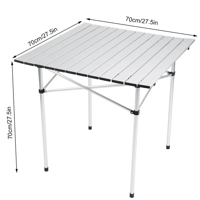 Portable Foldable Table Aluminium Lightweight Roll Up Fold Away Portable Foldable Table Aluminium Lightweight Roll Up Fold Away Fishing Camping With Bag 70