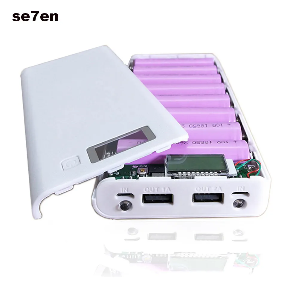

Hot sale 5V Dual USB 8*18650 Power Bank Battery Box Mobile Phone Charger DIY Shell Case For iphone6 Plus S6 xiaomi