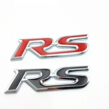 Car Styling RS Emblem Badge Trunk Sticker For Ford Focus Chevrolet Cruze Rio Skoda Octavia Mazda VW Hyundai Opel Seat