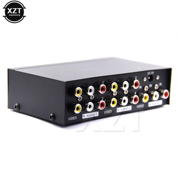

new 1pcs 4 Port 1x4 AV Video Audio Splitter RCA with Metal Housing 1 in FOR 4 out for Multimedia high quality