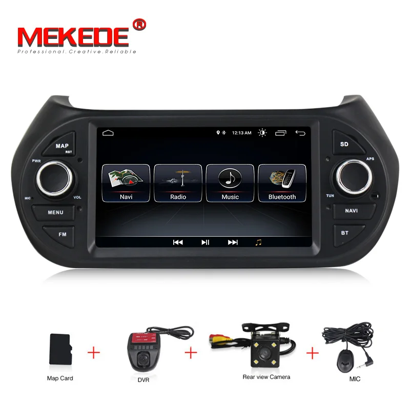 MEKEDE HD Автомобильный мультимедийный плеер gps Android 8,1 автомобильный Радио 1Din DVD для FIAT/Fiorino/Qubo/Citroen/Nemo/peugeot/Bipper - Цвет: CAR DVD CAMERA DVR