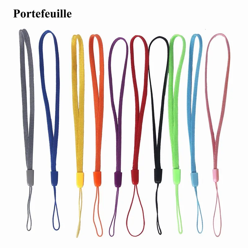 

100PCS Portefeuille Hand Grip Lanyard Holder for USB Thumb Drives Keys Phone Strap String Wrist Keychain ID Name Tag Badge Stand